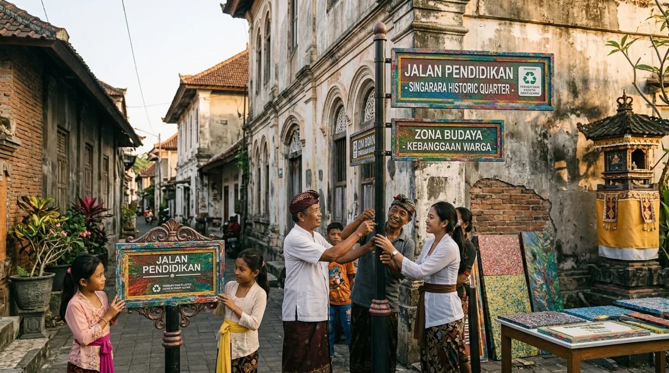 Bali's Historic North Transforms Plastic Waste into Civic Pride with Signage Initiative
