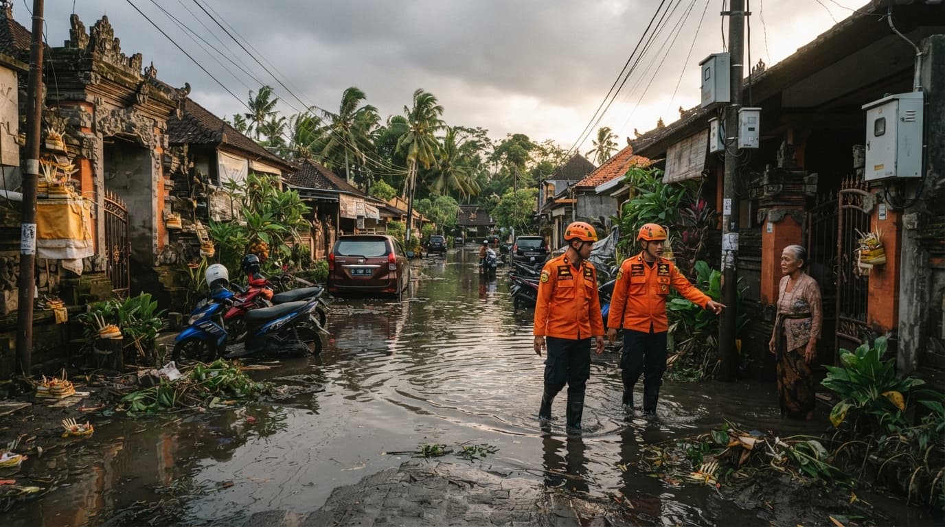 Flooding Affects Five Bali Regions as Tropical Disturbance 93S Strikes